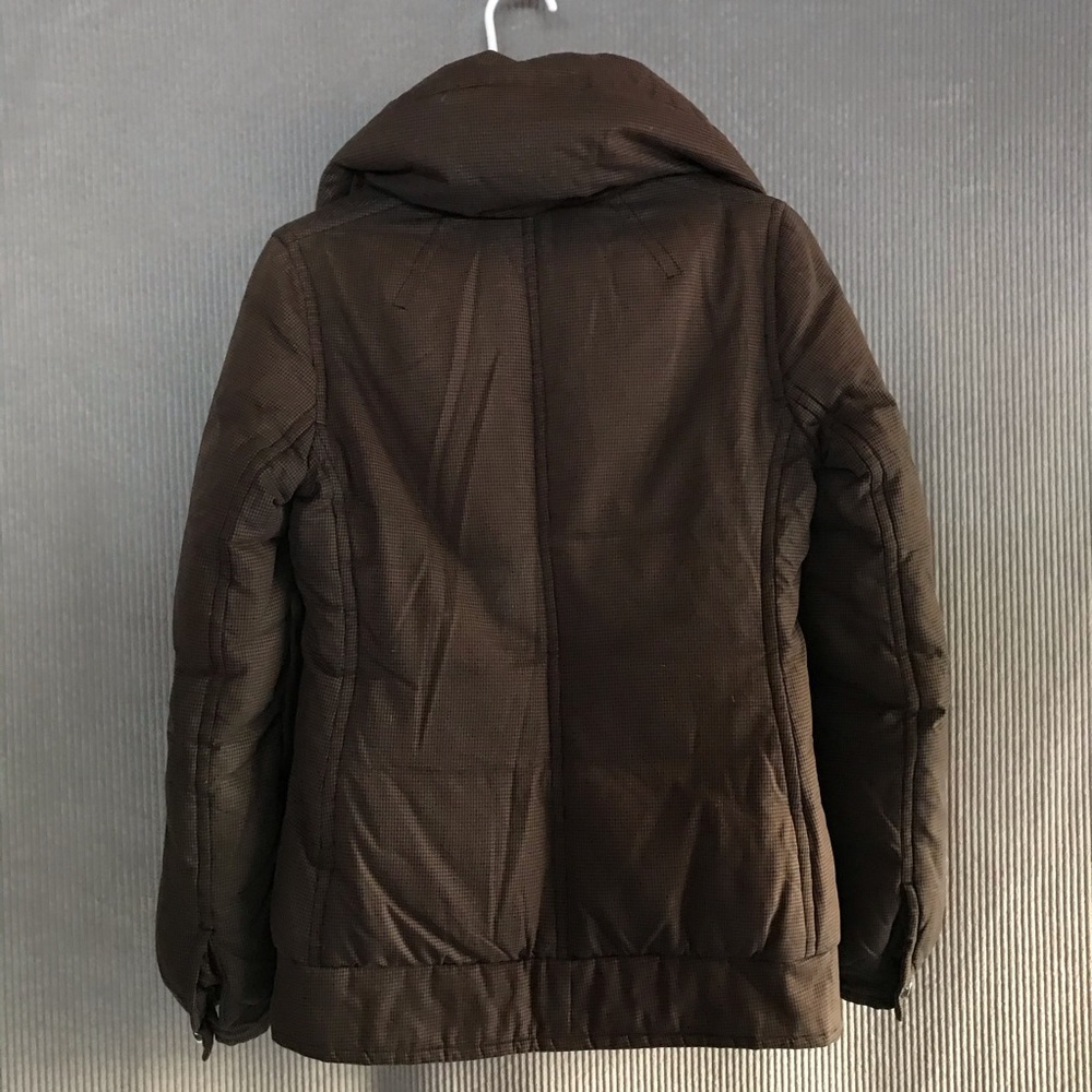 SOIA & KYO down puffer coat brown houndstooth XS - Picture 3 of 15